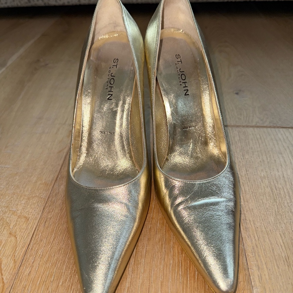 St. John Metallic Gold Heels